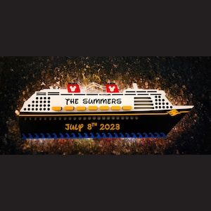 Customized Disney Cruise Wooden Light Up Ship Magnet