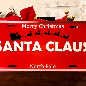 Weihnachtsmann Nummernschild PDF für Sublimation Design; Digitale Datei NUR; Frohe Weihnachten; Nordpol; PDF Download