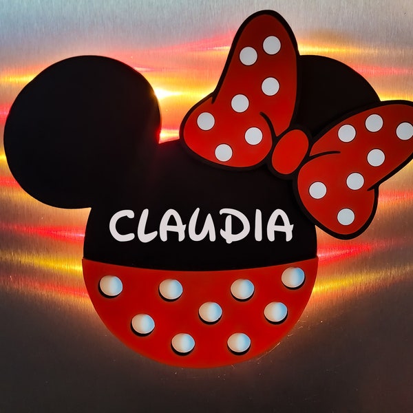 Customized Wooden Light Up Mickey and Minnie Head Magnets - Disney Cruise Magnet- Disney Cruise Wooden Magnet