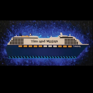 Customized Celebrity Cruise Wooden Light Up Ship Magnet