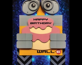 Customized Wooden Light Up Wall-E Birthday Cake  Magnet - Disney Cruise Magnet- Disney Cruise Wooden Magnet