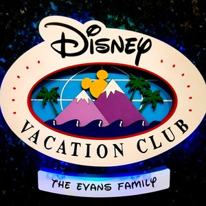 Customized Wooden Light Up Disney Vacation Club Magnet - Disney Cruise Magnet- Disney Cruise Wooden Magnet