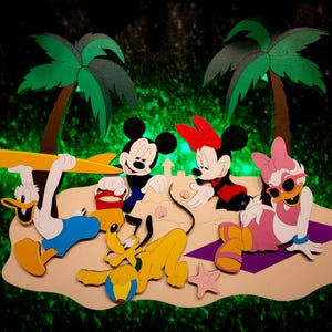 Customized Wooden Light Up Mickey and Friends Magnet - Disney Cruise Magnet- Disney Cruise Wooden Magnet