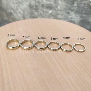 925 Sterling Silver Comfort Fit 2mm 3mm 4mm 5mm 6mm 7mm 8mm Half Dome Engagement Ring, Wedding Band Promise, Thumb Toe Midi Minimalist