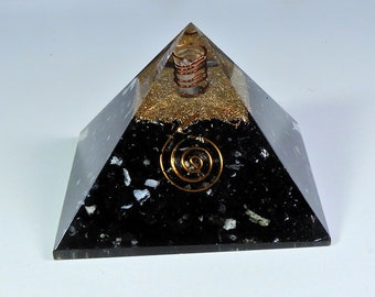 Black Tourmaline Orgone Pyramid For Protection Against Black Magic & E - Foto 7