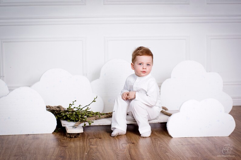 Set of hat and costume for baptism \u2022 boy christening suit \u2022 handmade \u2022 baptism costume