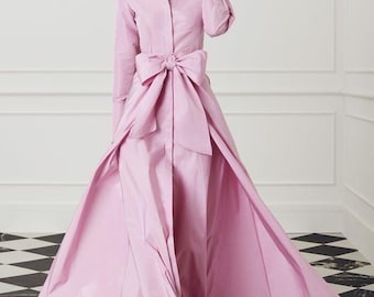 Pink blush taffeta Gown | Modest Taffeta Dress for Special Occasions |  Modest fashion |  custom made available  | Taffeta modest gown