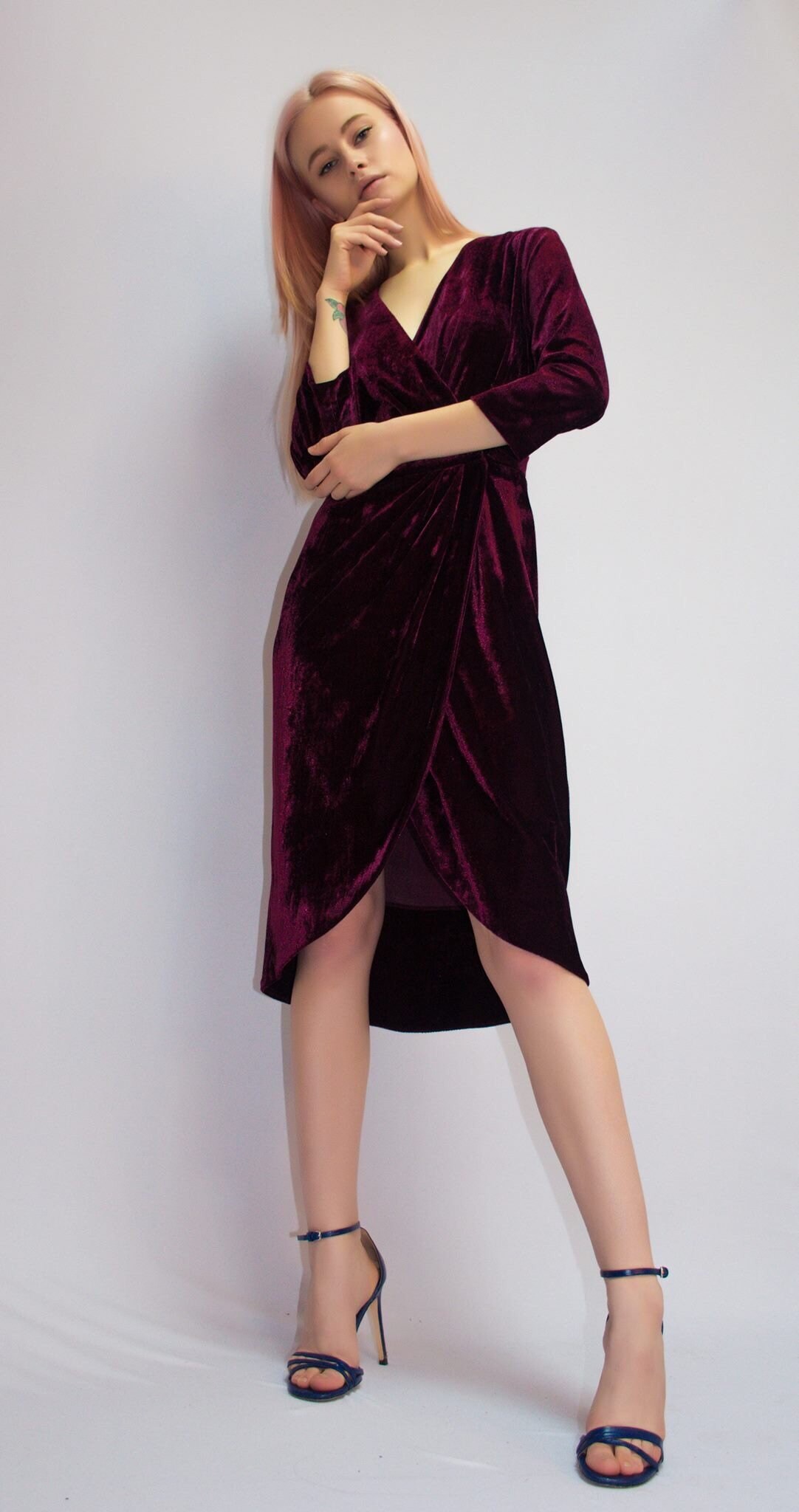 wine colored casual dress