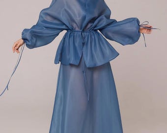 Organza skirt top Layer | Can be lined  | modest top | Tzinut clothing | Minimalist design | Custom made| Top Layer