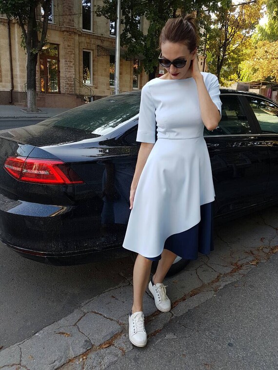 baby blue dress midi