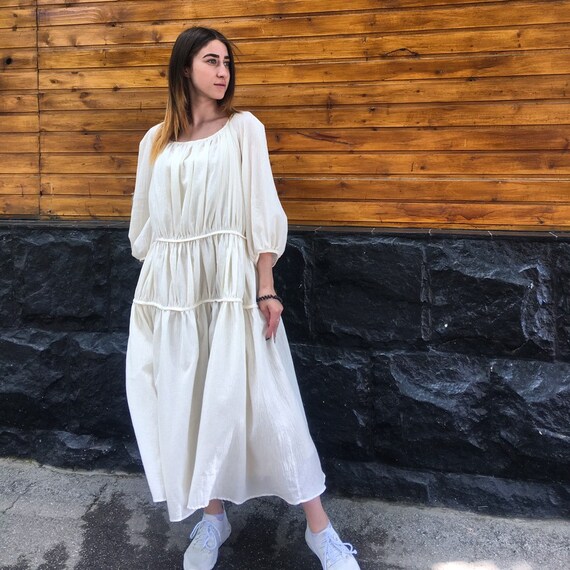 white midi dress boho