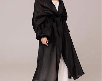 Organza blouse coat | Can be lined  | modest top | Tzinut clothing | Minimalist design | Custom made| Top Layer