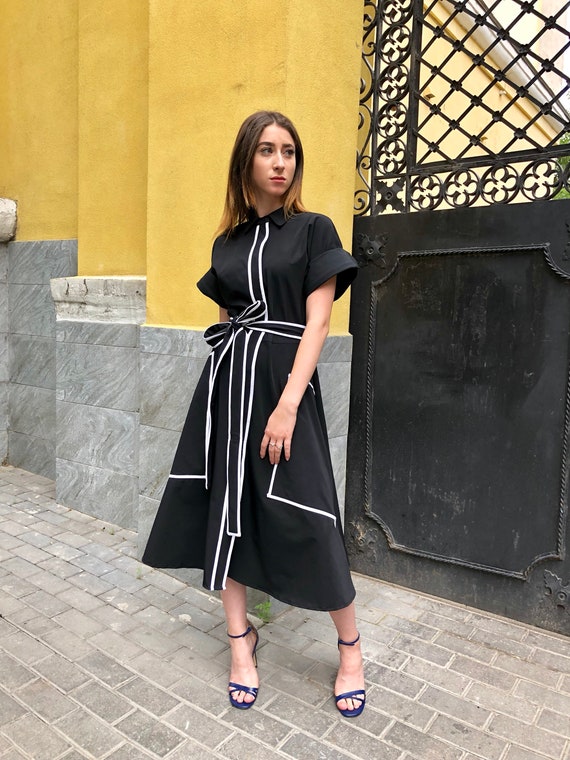 classy black midi dress