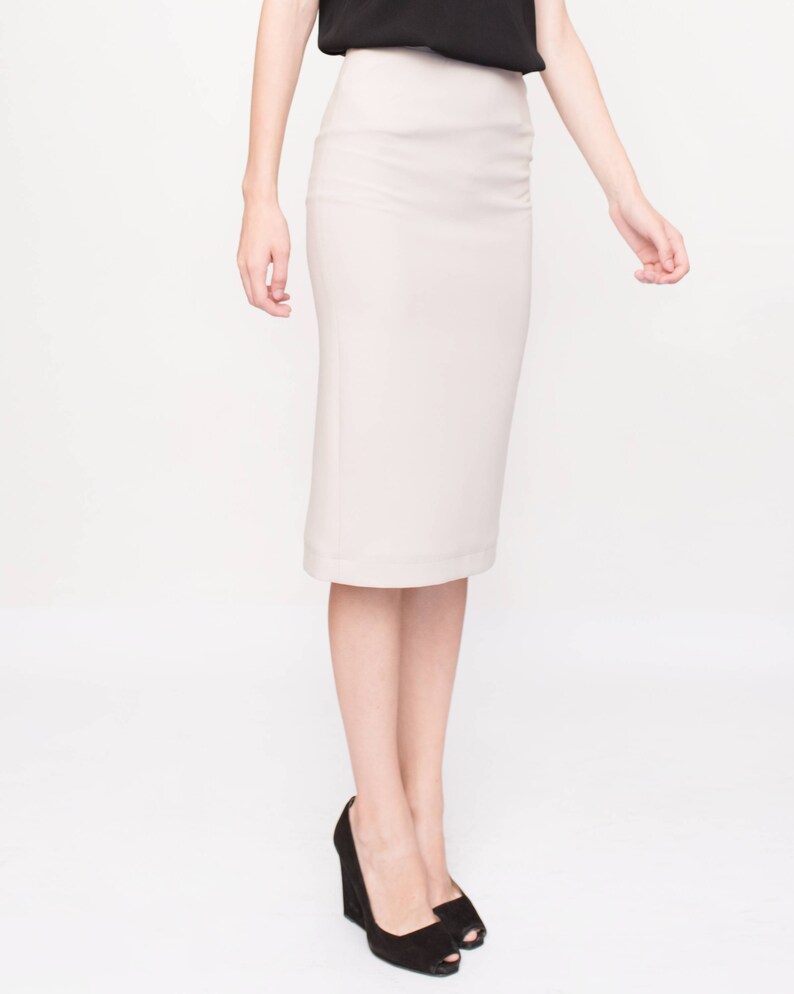 beige bodycon skirt