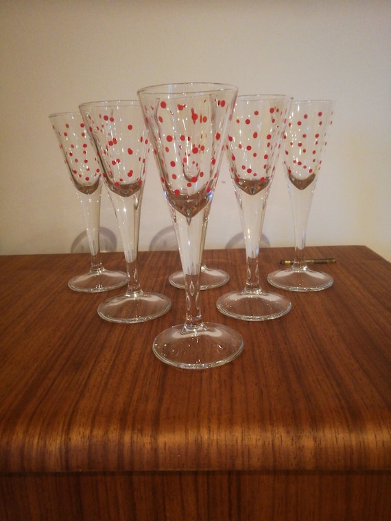 Svalka Asa Gray Polka Dot Mini Flutes Glasses, Fun, Pretty Shot Glasses,  Bridesmaid Glasses, Liquer Glasses - Etsy UK