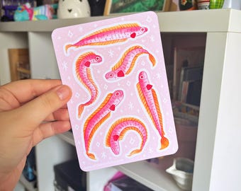 Hoja de pegatinas de Cepola macrophthalma - Pegatinas marinas - Peces - Pegatinas para agenda, diario