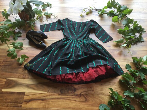 Loma Leads 1950s Designer Vintage Party Dress Black W/ Floral / Holiday  Lights Design Size XS - Etsy