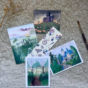 Pack de 5 Cartes Postales Surprises - Illustrations Uniques et Originales