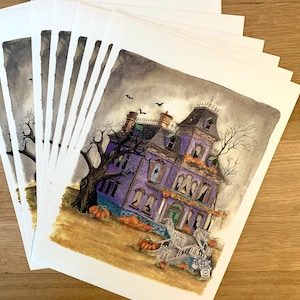 Phantom Manor - Ilustración de la atracción de Disneyland París - Acuarela, Otoño, Halloween
