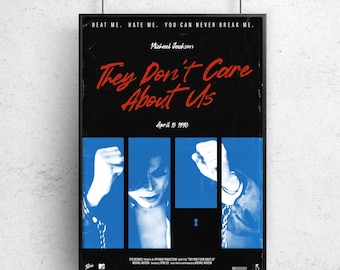 They Don't Care About Us (Prison Version) Poster | HIStory Era Wall Art | 90s Music | A4-A0 Print