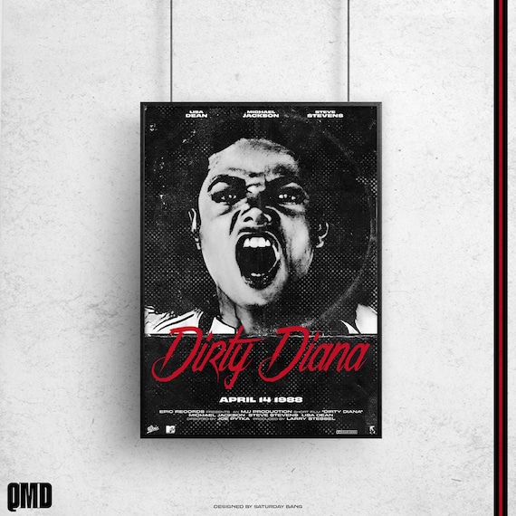 Dirty Diana Poster | Bad Era Wall Art | 80s Music | A4-A0 Print