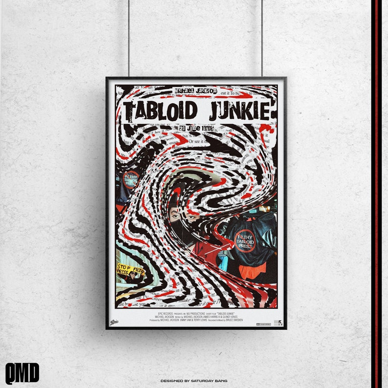 Tabloid Junkie Poster | HIStory Era Wall Art | 90s Music | A4-A0 Print image 1