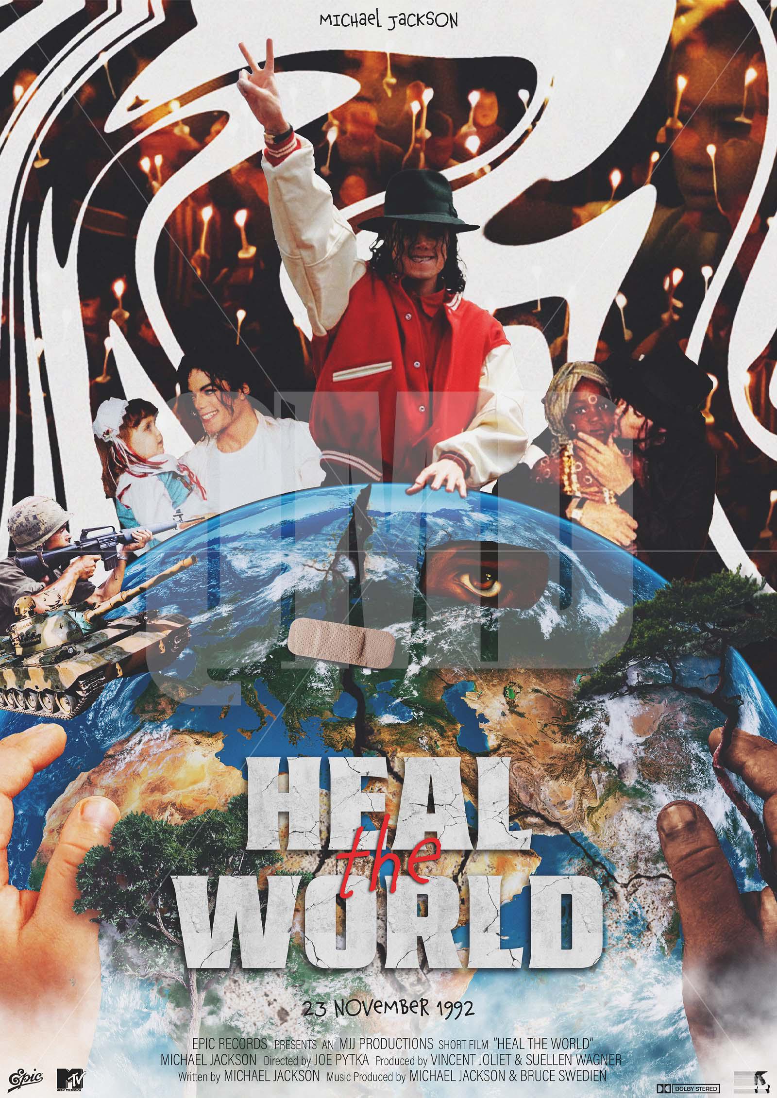 Heal the World Poster | Dangerous Era Wall Art | 90s Music | A4-A0