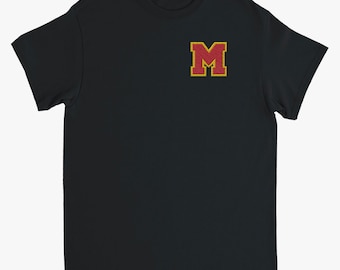 Thriller Varsity Jacket Embroidered 'M' - Heavyweight Unisex Crewneck T-shirt