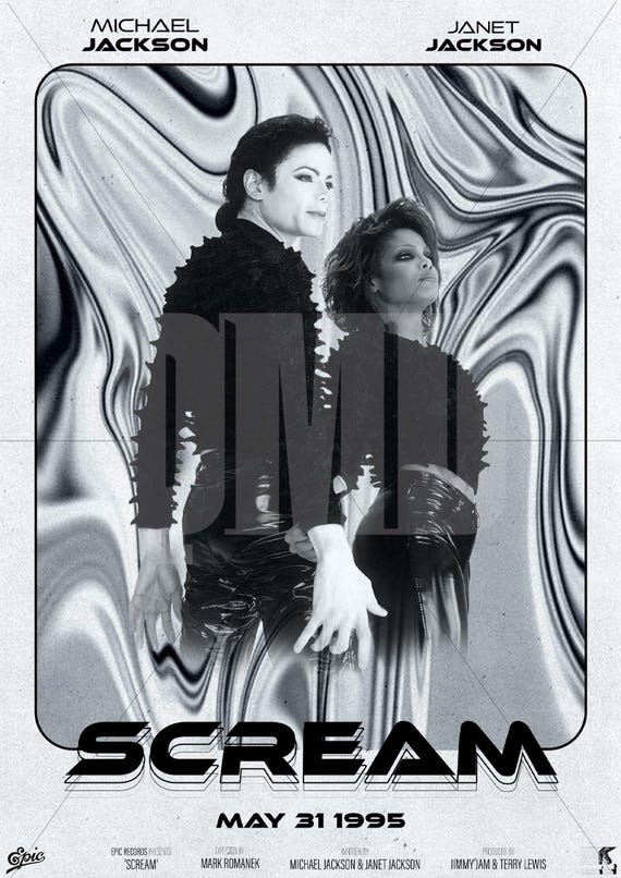 Scream Poster | History Era Wall Art | 90s Music | A4-A0 Print