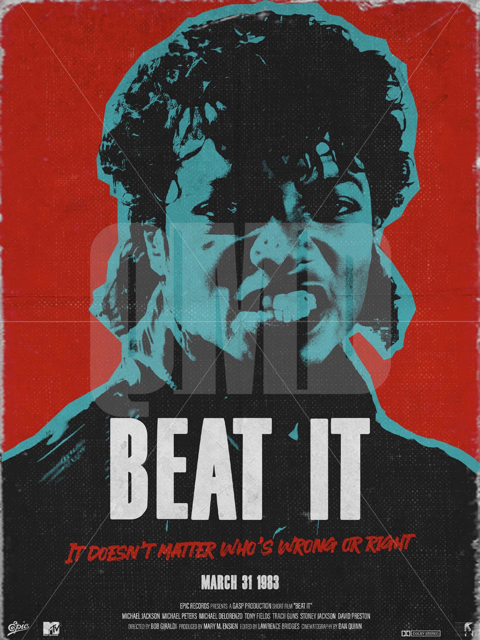 Michael Jackson BEAT IT Original Poster Art Print - Denmark