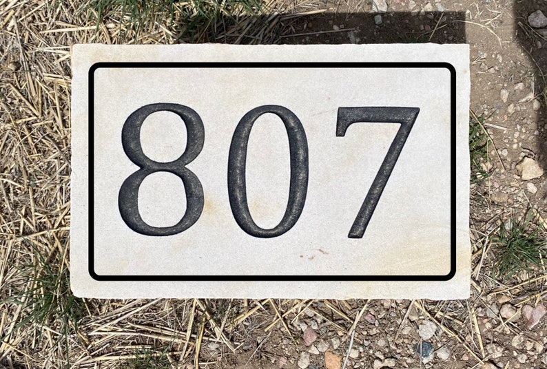 Custom Engraved Sandstone House Number Sign - 16x10x1.75