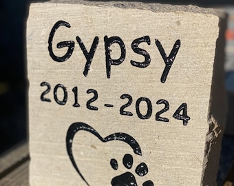Personalized Pet Memorial Stone: Engraved Garden Grave Marker