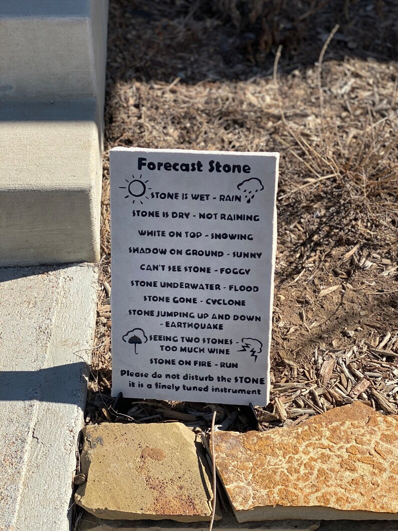 Engraved Weather/ Forecast Stone. 17x11x1.75 Inches Made of Natural