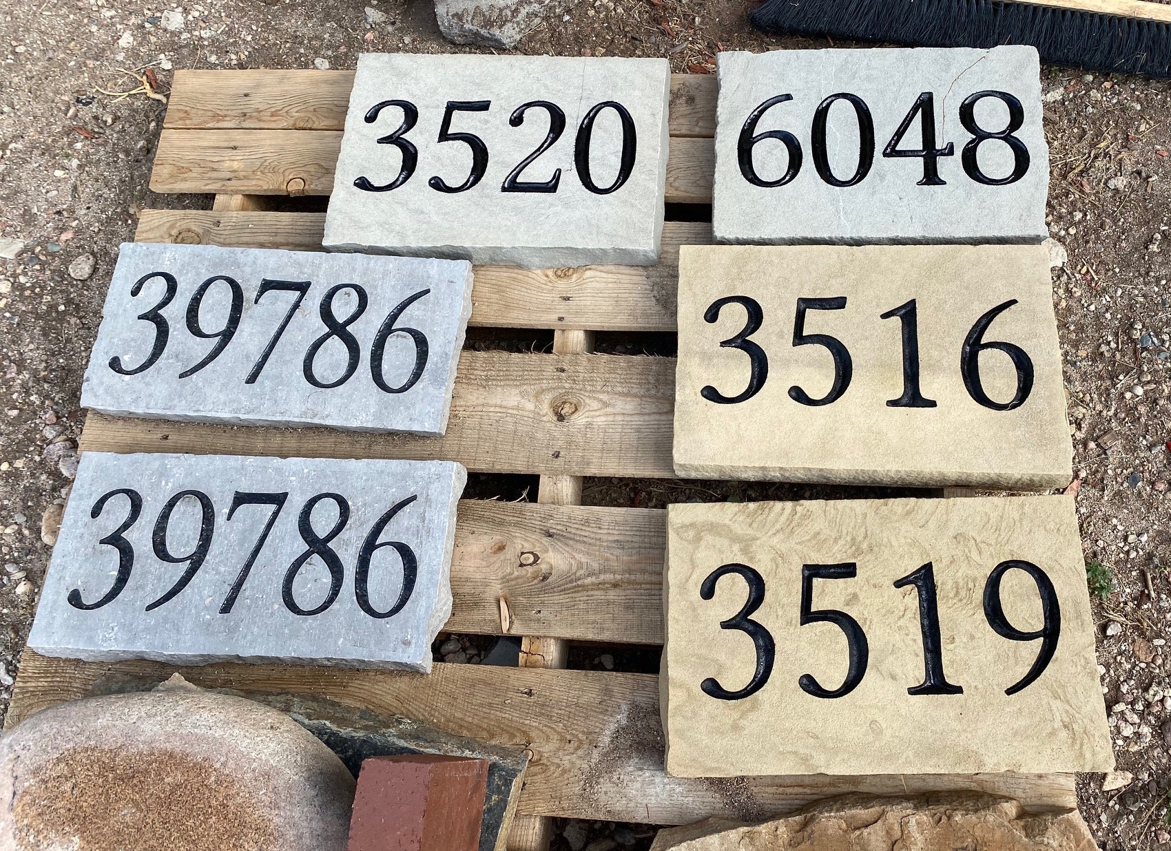 Watermark Buff Custom Engraved Stone for Address Stone