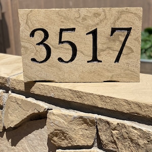Watermark Buff Custom Engraved Stone for Address Stone 16x10x1.75", House Numbers
