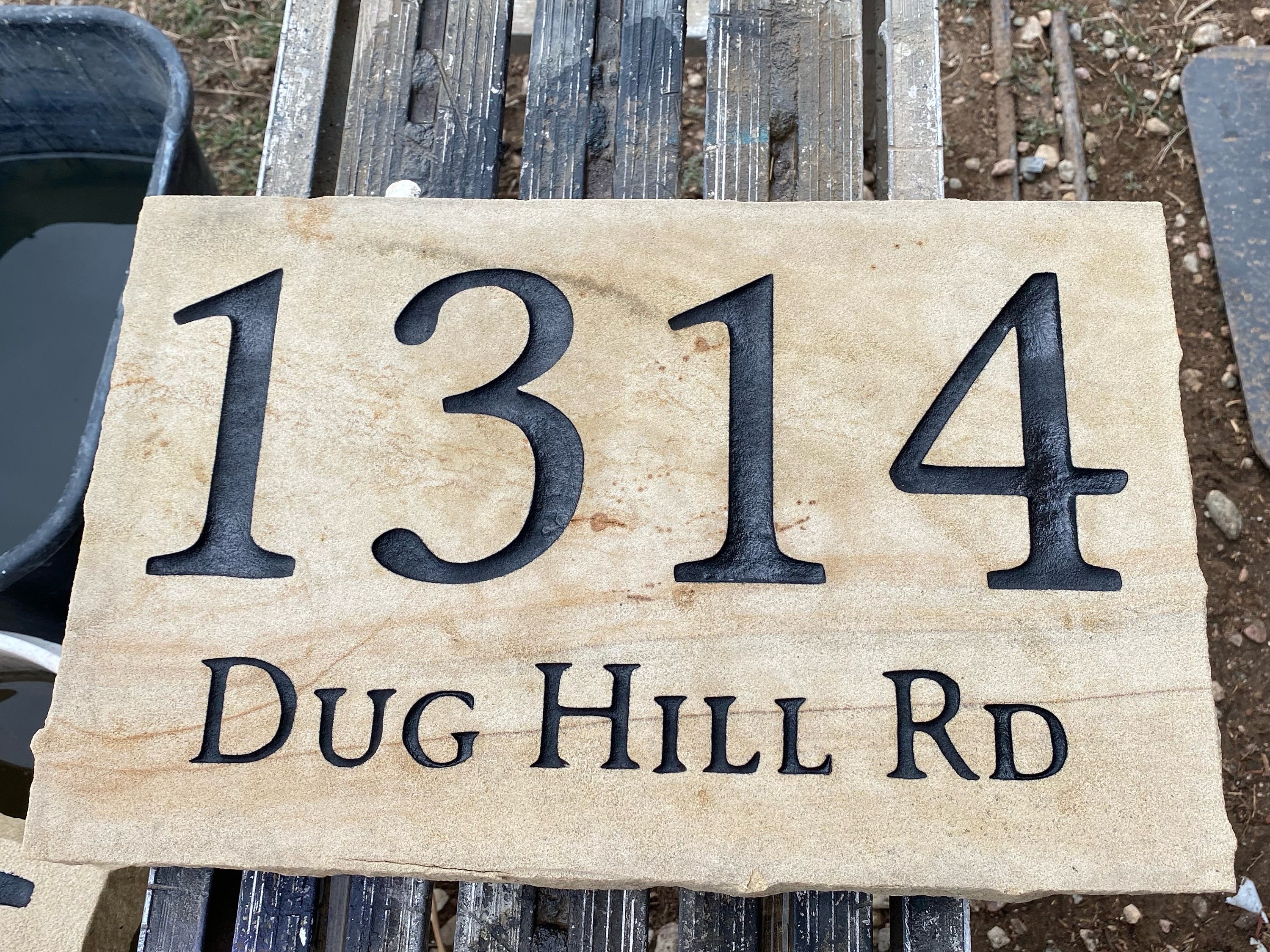 ★STONE ★ Stone  Same Day Domestic 24FW 8115624 Watermark Buff Custom Engraved Stone for Address Stone