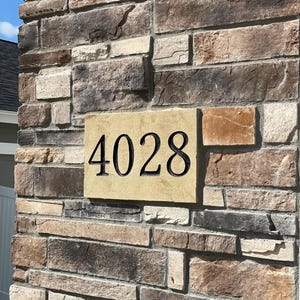 Watermark Buff Custom Engraved Stone for Address Stone 16x10x1.75", House Numbers