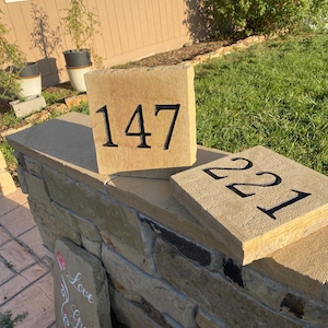 Custom Engraved Address Stone 10x10x1.75&quot;, House Numbers