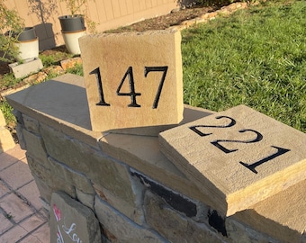 Custom Engraved Address Stone 10x10x1.75", House Numbers
