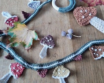 Dutch Crochet Pattern Mushrooms - incl. Autumn Bunting