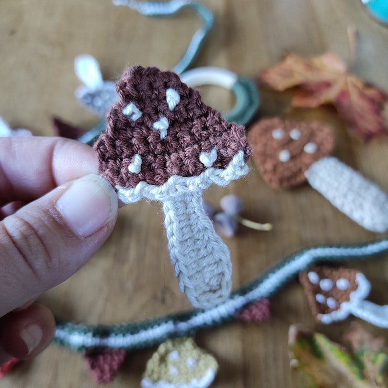 Dutch Crochet Pattern Mushrooms incl. Autumn Bunting image 2