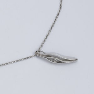 925 Zilveren Hanger Hand gesmeed origineel design met een kleine CZ ketting met hanger origineel halssieraad cadeau voor haar design afbeelding 9