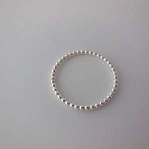 Zilver Stapelbaar ring 1,5mm Pareldraad Gepolijst Minimalist ring Hoge glans Mix & Match Perfect Cadeau Gepolijst 925 Stapelring Voor haar afbeelding 4