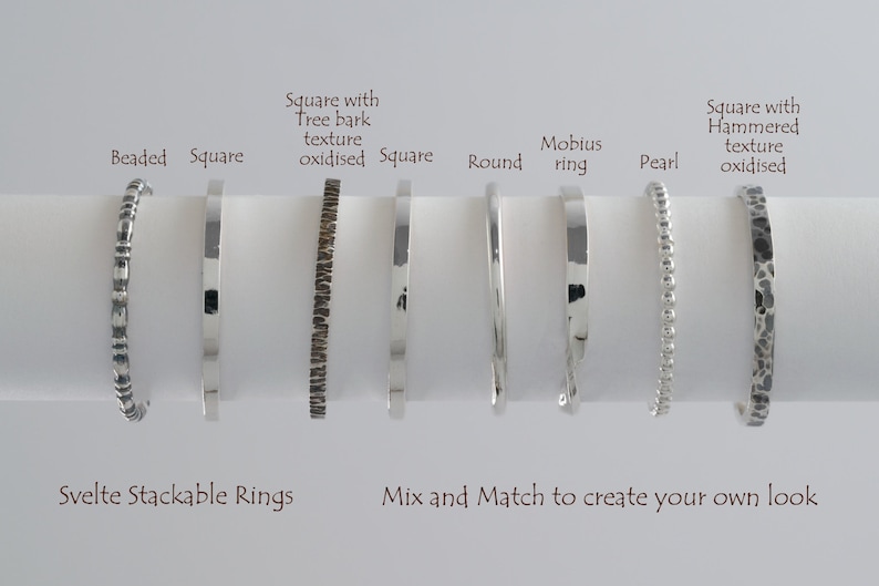 Sterling Silver Stackable Ring 1,5mm Round wire Polished High shine Elegant Minimalist Mix and Match Perfect gift For her Silver Stacking