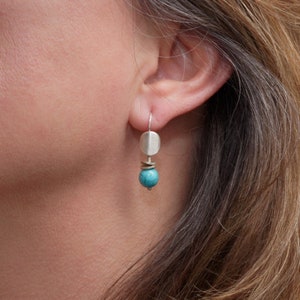 925 zilver Turquoise kralen Wisselbaar oorbellen Enhancers voor Prime oorbellen Stijlvol Hangers Cadeau voor haar Mix & Match Boho Casual afbeelding 4
