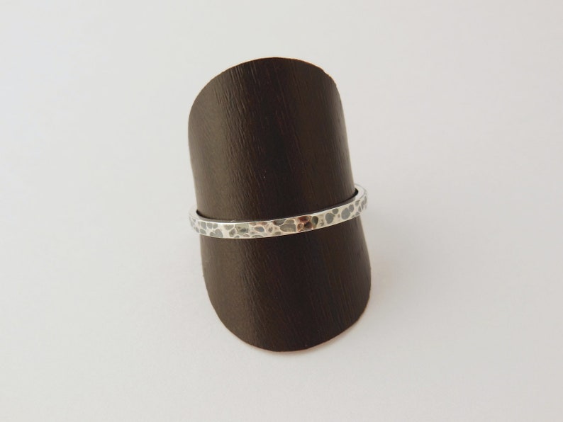 925 Zilver stapelbare ringen set vierkant draad Elegant Gepolijst, Gehamerd Geoxideerd Minimalistich Mix & Match Perfect Cadeau Stapelringen afbeelding 3
