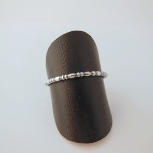 Sterling Silver Stackable Ring 1,5mm Beaded wire Oxidised Texture Elegant Minimalist Ring Mix and Match Perfect Gift Silver Stacking 925
