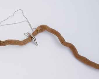 Hand Forged Sterling Silver Pendant Necklace with CZ Stone