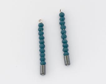 Sterling Silver Earring Enhancers to be attached to the Dawn Prime Earrings: Midnight Blue Glass & Hematite Beads