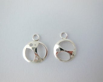 Sterling Silver Earring Enhancers: Convex Dome Dangles